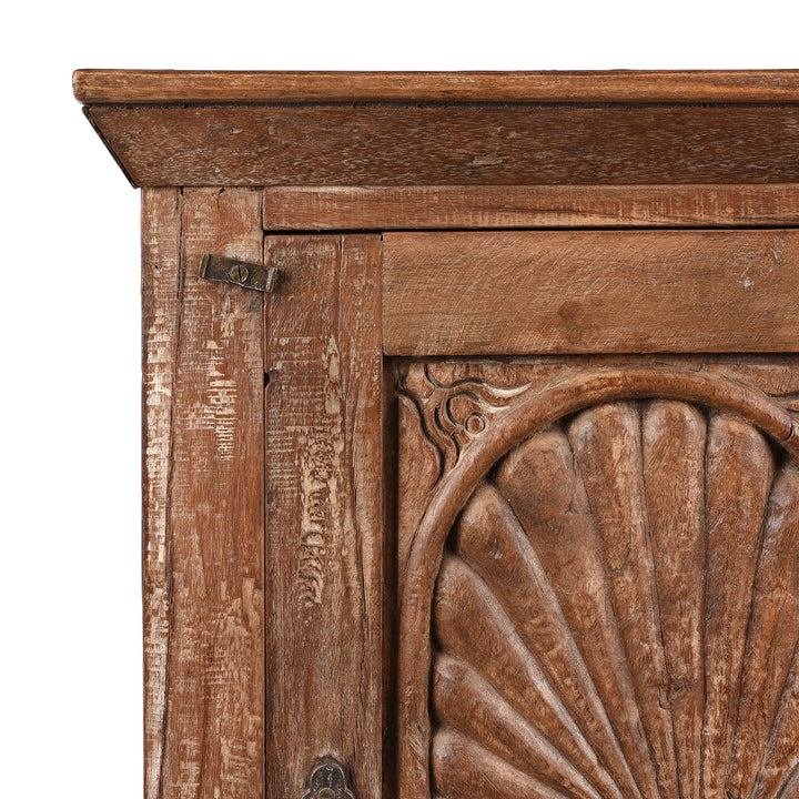 Corner Detail From Bedside Cabinet Made From Reclaimed Carved Teak | Indigo Antiques