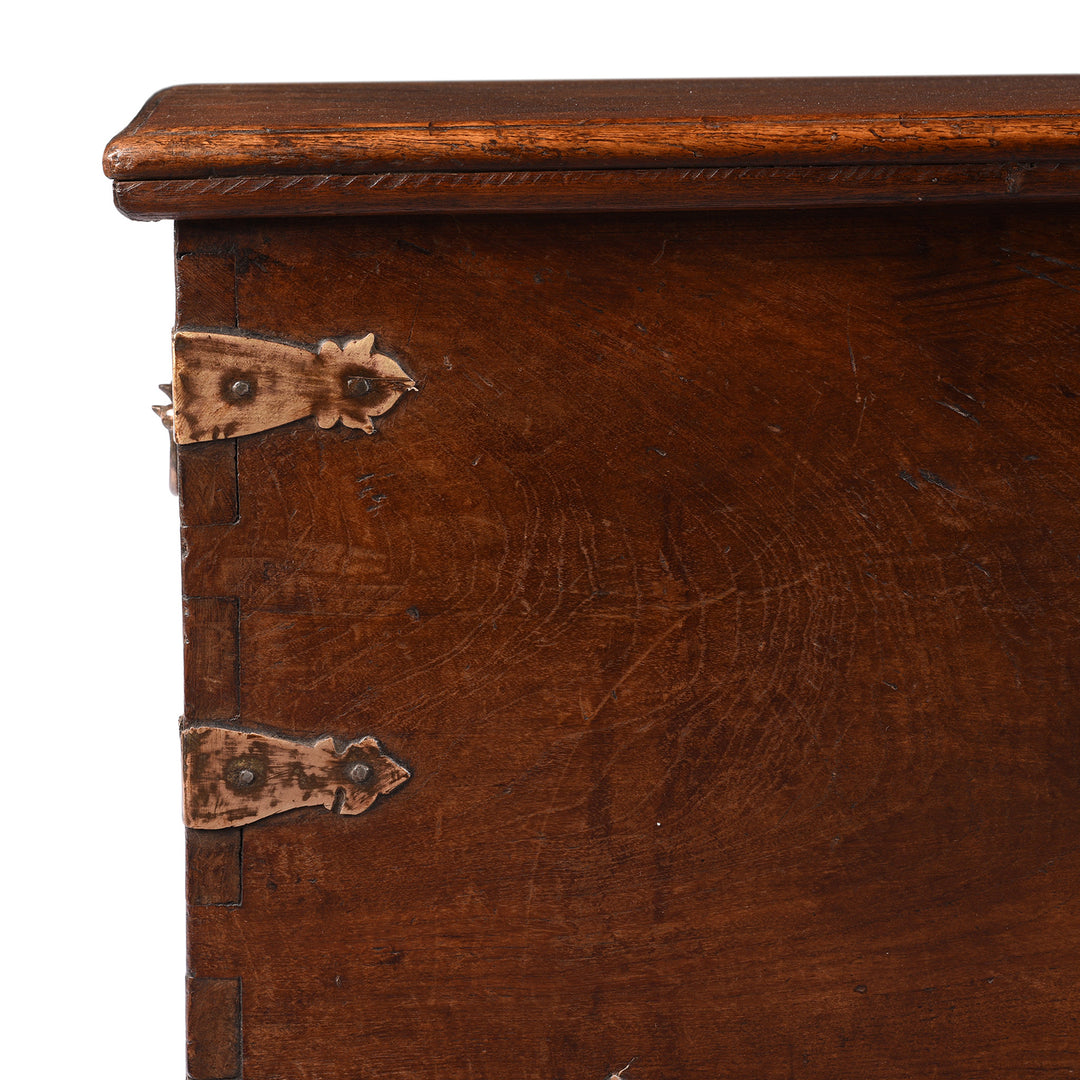 Corner Detail From Antique Brass Bound Military Chest From Rajasthan - 19th Century | Indigo Antiques