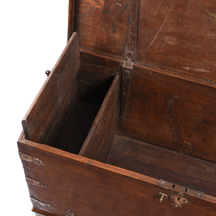 Candle Compartment Detail From Antique Brass Bound Military Chest From Rajasthan - 19th Century | Indigo Antiques