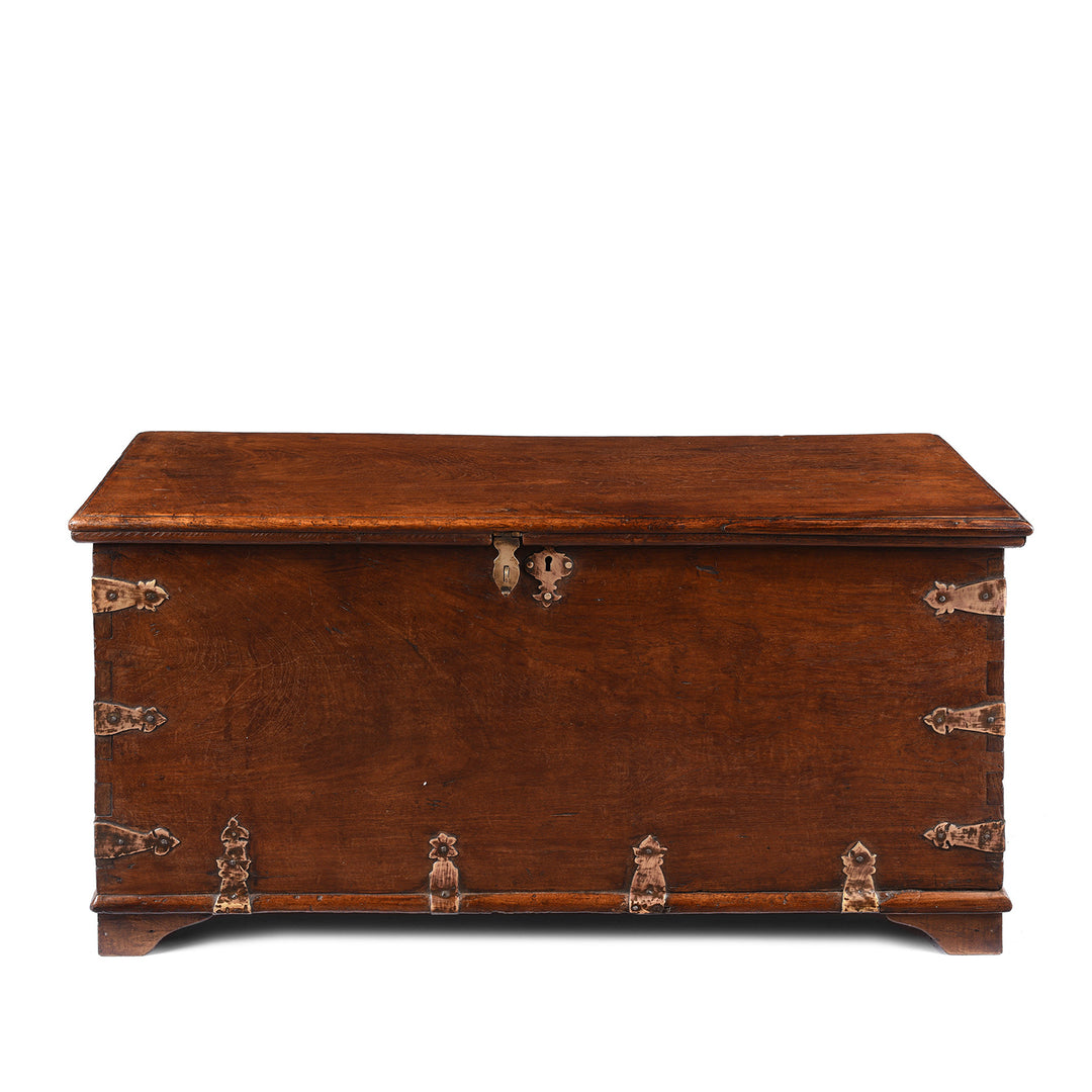 Antique Brass Bound Military Chest From Rajasthan - 19th Century | Indigo Antiques