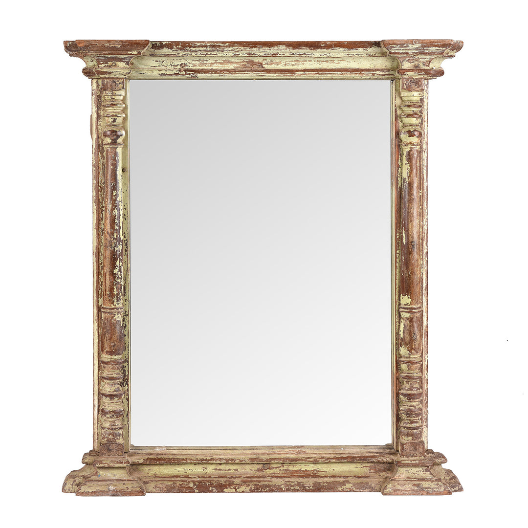 Antique Indian Green Painted Regency Mirror - Rustic | Indigo Antiques