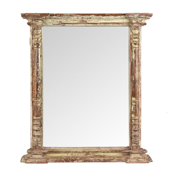 Vintage Regency Style Painted Teak Mirror (93 x 99cm)
