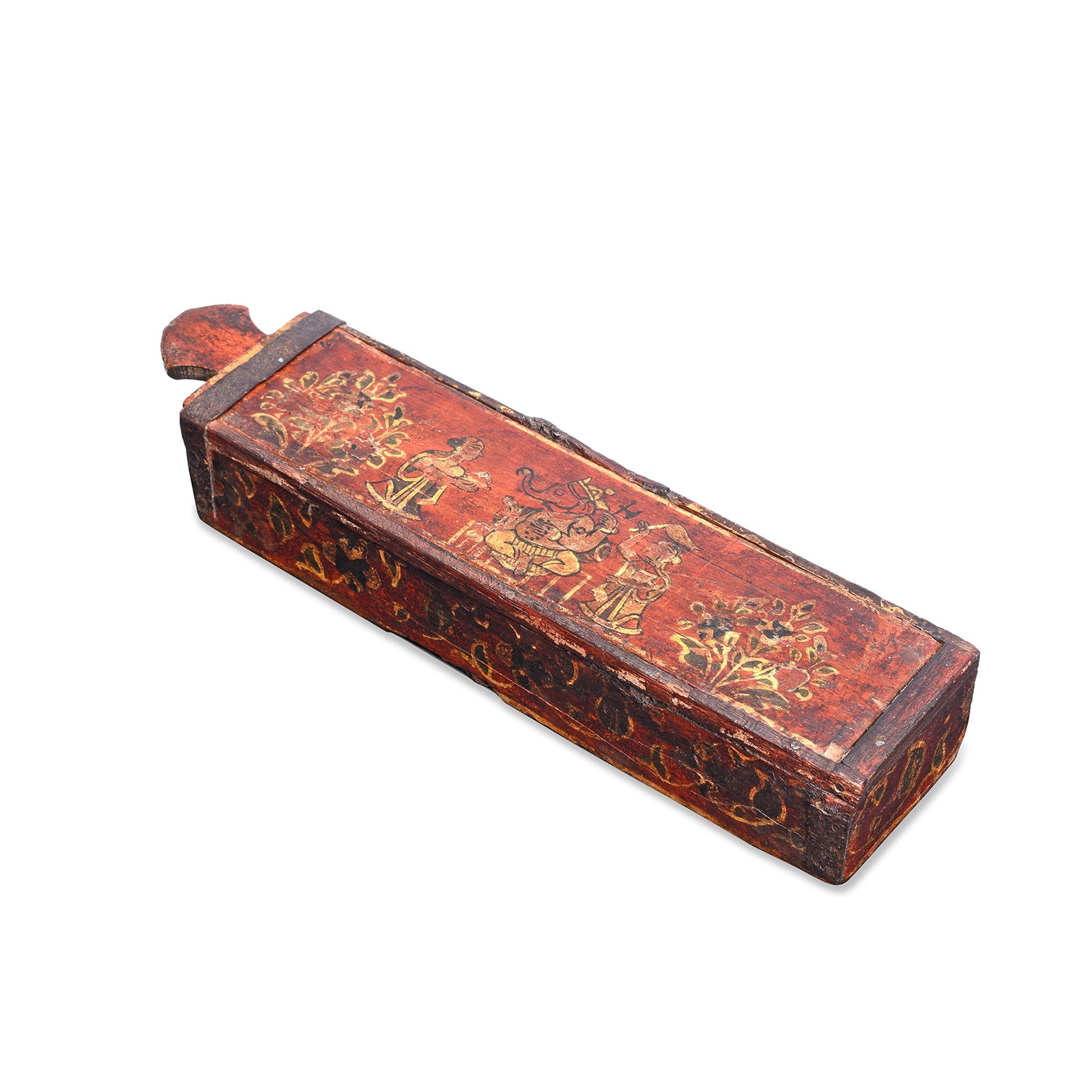 Antique Ganesh Pen Box from Nagaur with Original Paint  - 19th Century