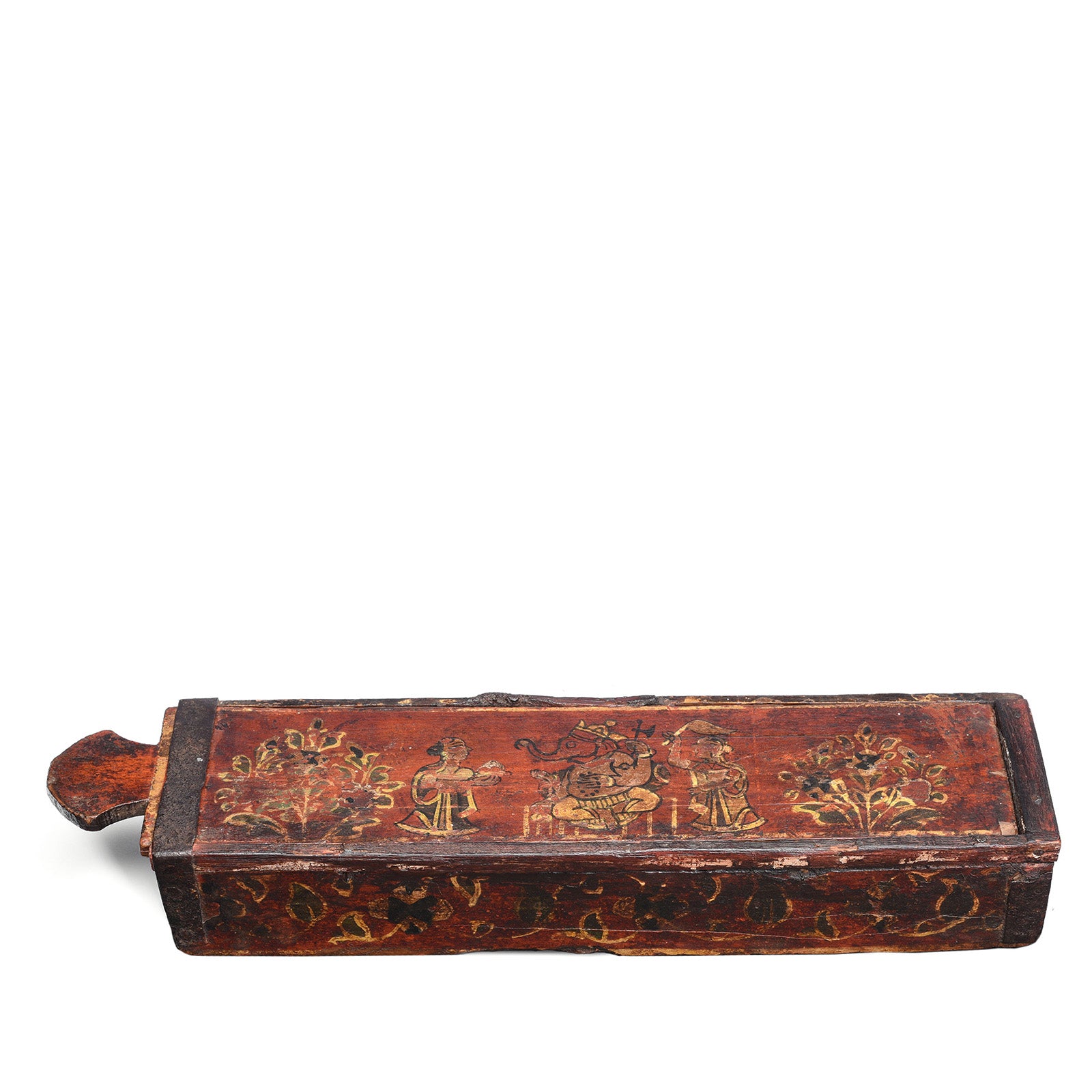 Antique Ganesh Pen Box from Nagaur with Original Paint  - 19th Century