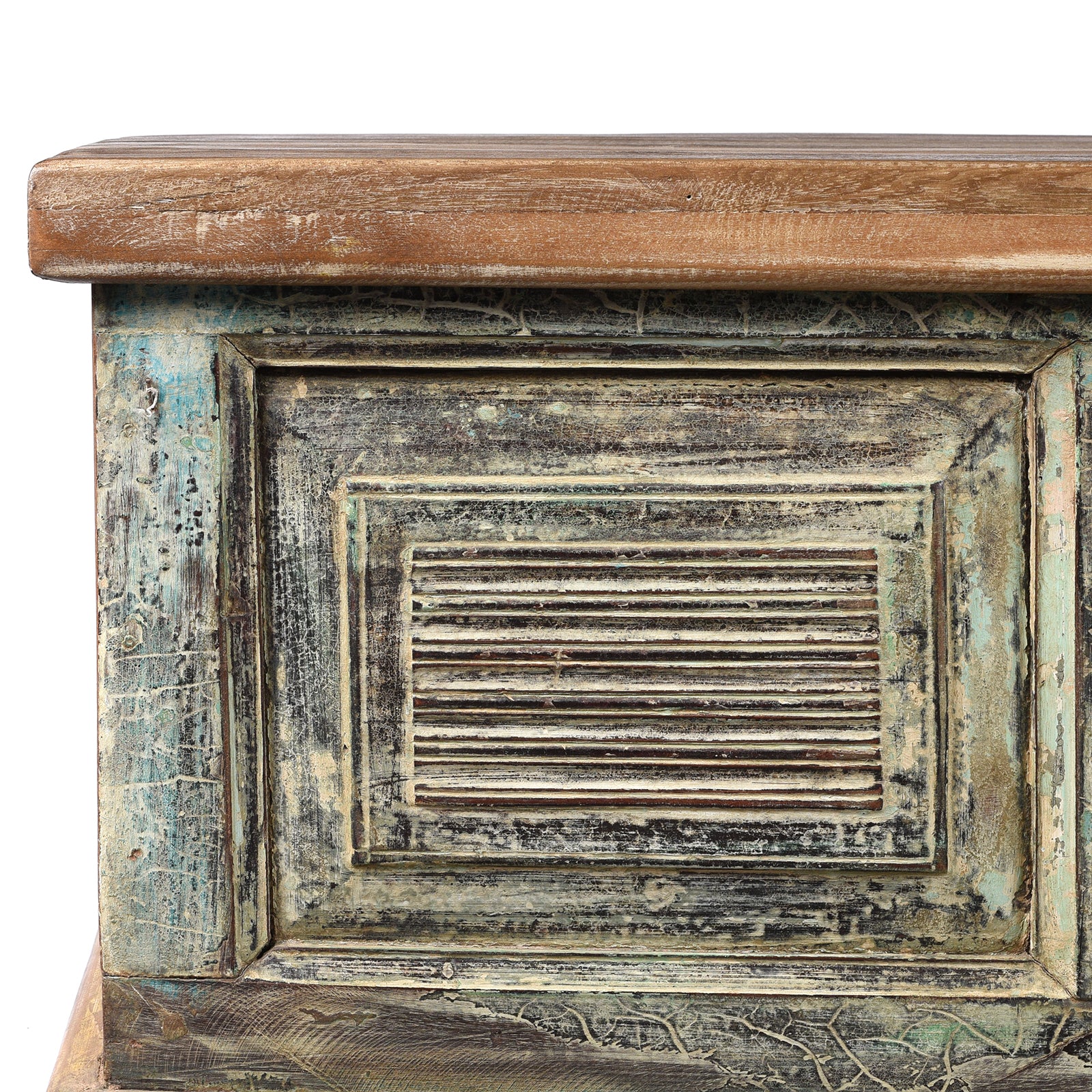 Reclaimed Teakwood Blanket Chest With Painted Finish | Indigo Antiques