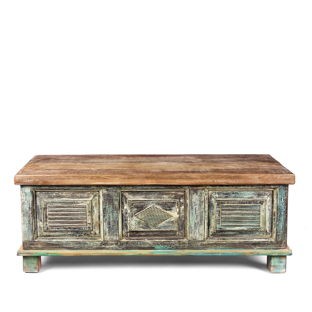 Reclaimed Teakwood Blanket Chest With Painted Finish