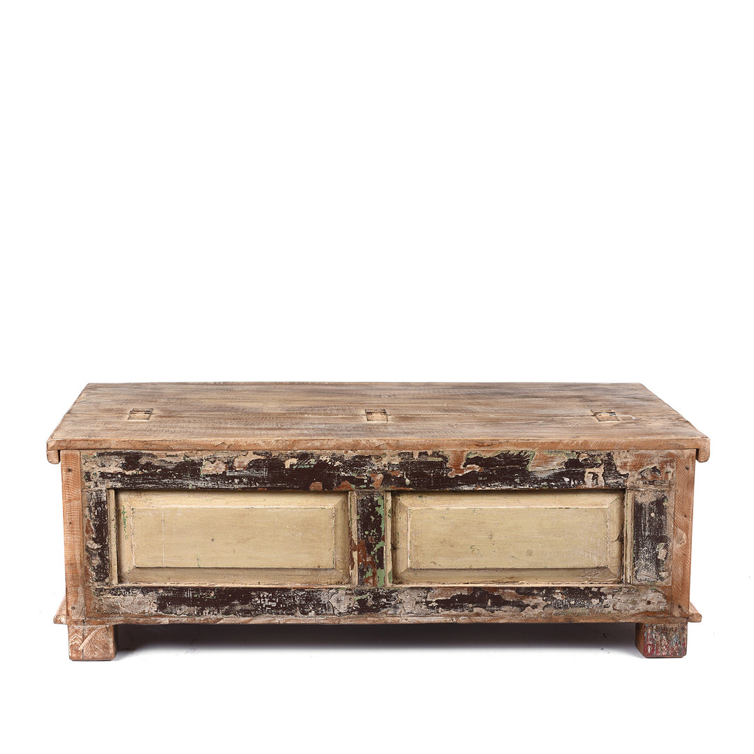 Back Of Reclaimed Teakwood Blanket Chest With Painted Finish | Indigo Antiques