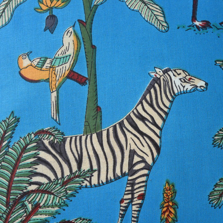 Detail From Cotton Jungle Print Cushion with Pad - Various Colours | Indigo Antiques