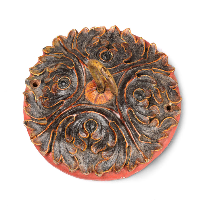Painted Ceiling Rose From Bikaner - Small - 19thC | Indigo Antiques