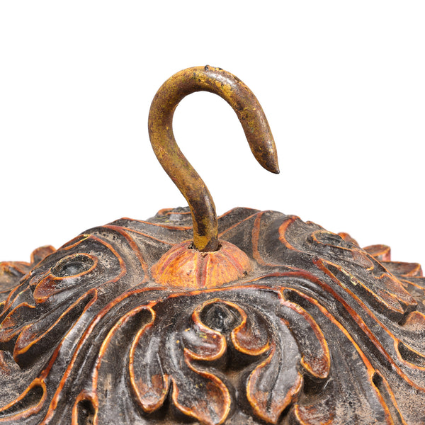 Painted Ceiling Rose From Bikaner - Small - 19thC