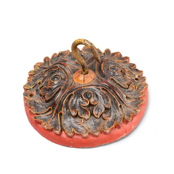 Painted Ceiling Rose From Bikaner - Small - 19thC