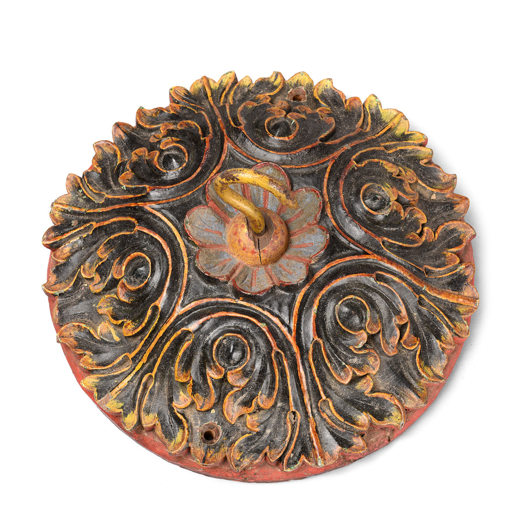 Antique Painted Ceiling Rose From Bikaner - 19thC | Indigo Antiques