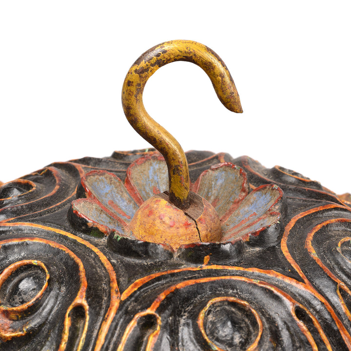 Hook Detail From Antique Painted Ceiling Rose From Bikaner - 19thC | Indigo Antiques