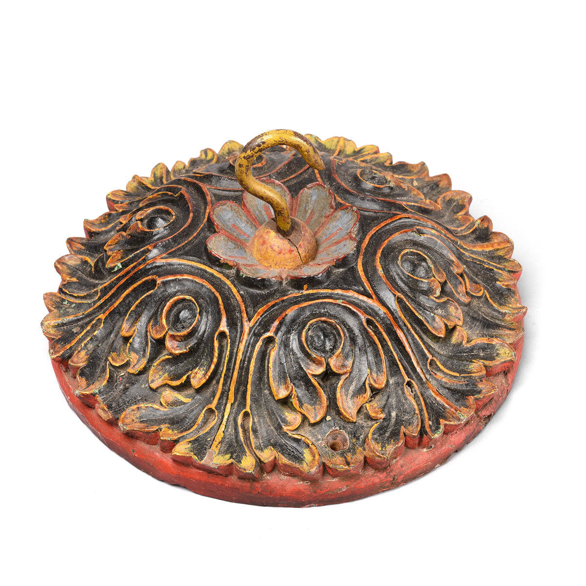 Antique Painted Ceiling Rose From Bikaner - 19thC | Indigo Antiques