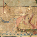 Framed Watercolour Of A Mughal Court Scene - 18thC