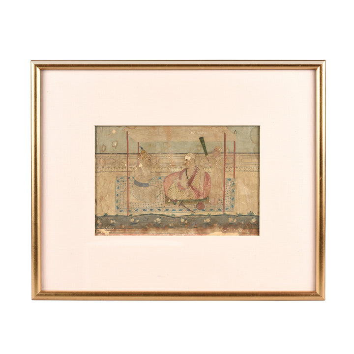 Framed Watercolour Of A Mughal Court Scene - 18thC | Indigo Antiques