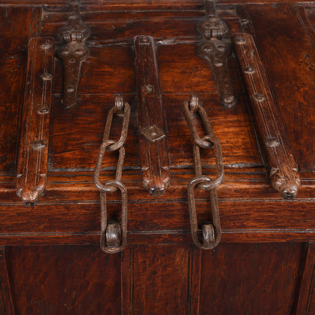 Fastening Chains From Teak Stick Chest From Banswara Tribal Area - 19thC | Indigo Antiques