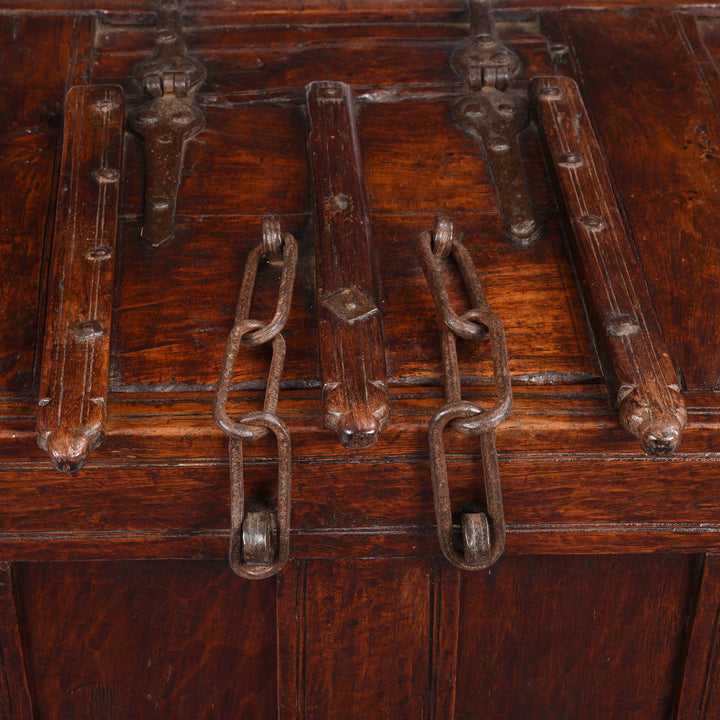 Fastening Chains From Teak Stick Chest From Banswara Tribal Area - 19thC | Indigo Antiques