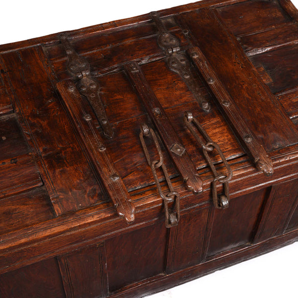 Teak Stick Chest From Banswara Tribal Area - 19thC