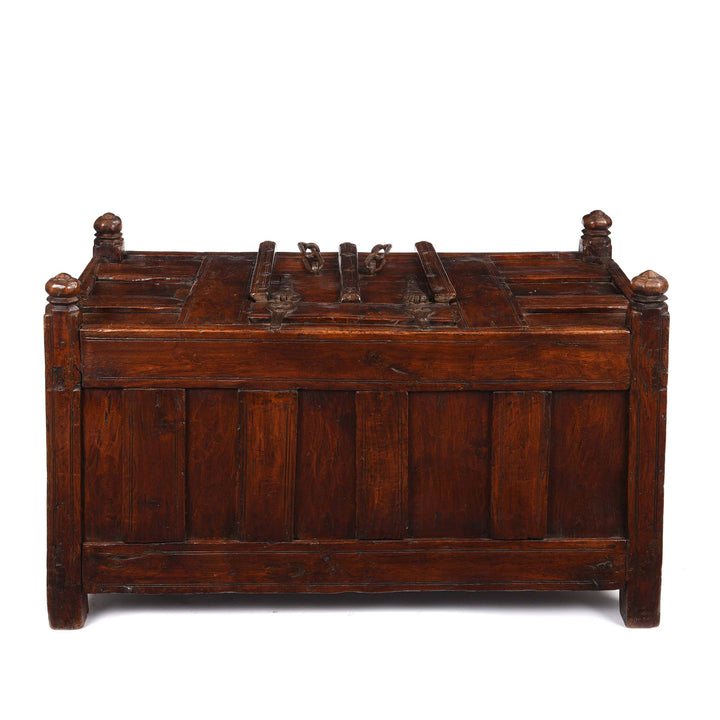 Back Of Teak Stick Chest From Banswara Tribal Area - 19thC | Indigo Antiques