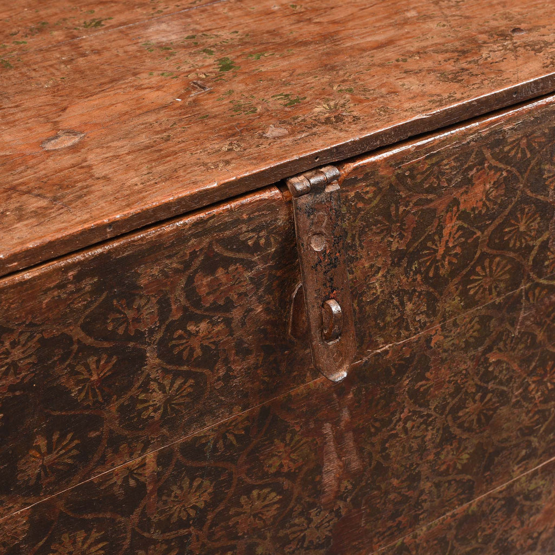 Latch Detail From Painted Teak Chest from Nagaur - 18thC | Indigo Antiques