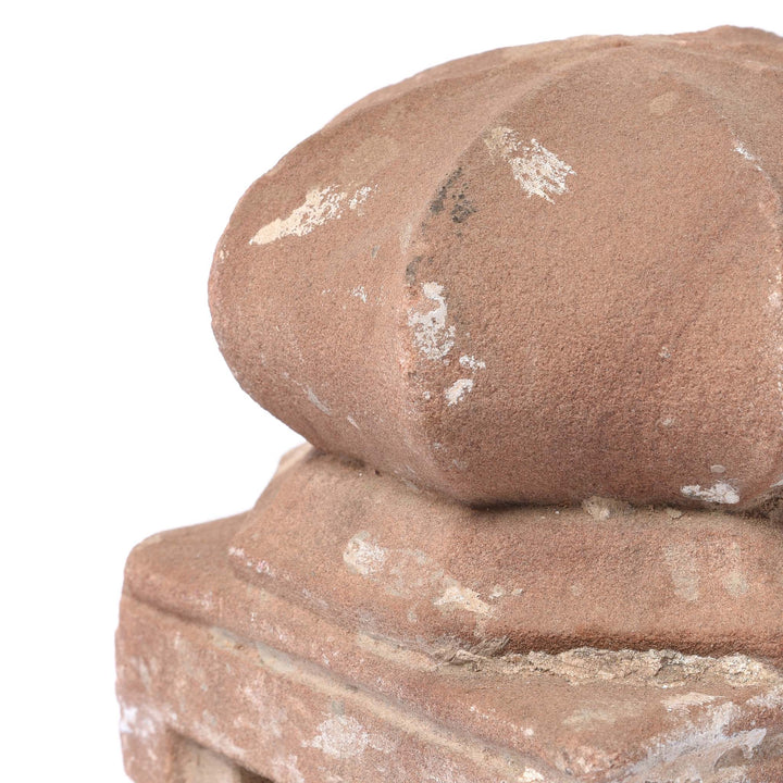 Paintwork And Carving Detail From Stone Weight from Rajasthan - 19thC | Indigo Antiques