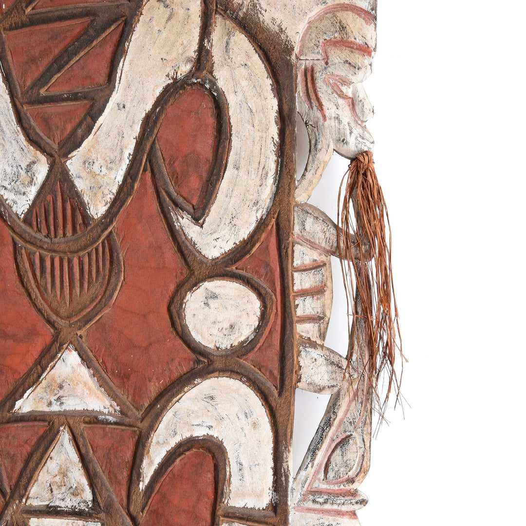 Figure Detail From An Asmat Shield With Figures And Scrolls from New Guinea - Ca 85 yrs old | Indigo Antiques