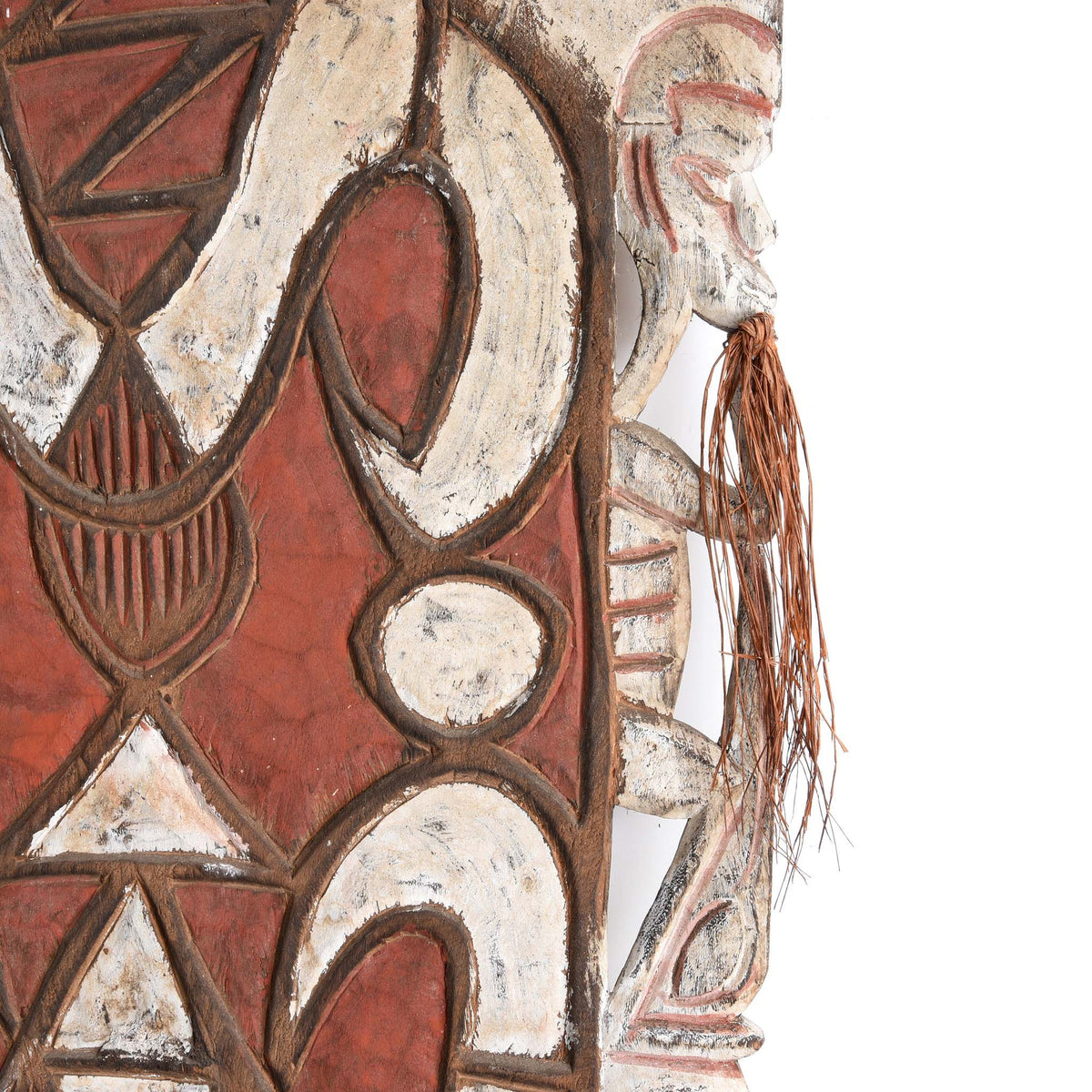 Figure Detail From An Asmat Shield With Figures And Scrolls from New Guinea - Ca 85 yrs old | Indigo Antiques