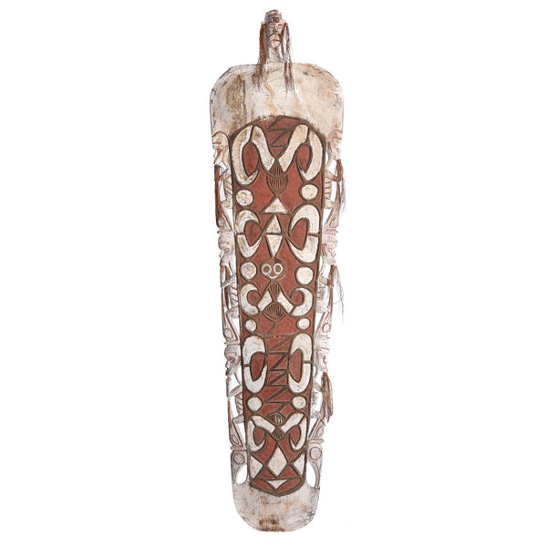 An Asmat Shield With Figures And Scrolls from New Guinea - Ca 85 yrs old
