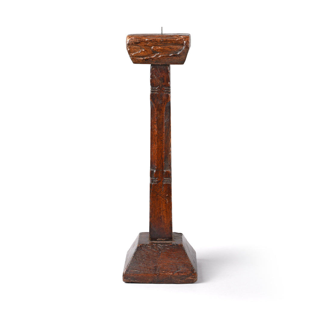Teak Tribal Candlestick from Banswara - 19thC | Indigo Antiques
