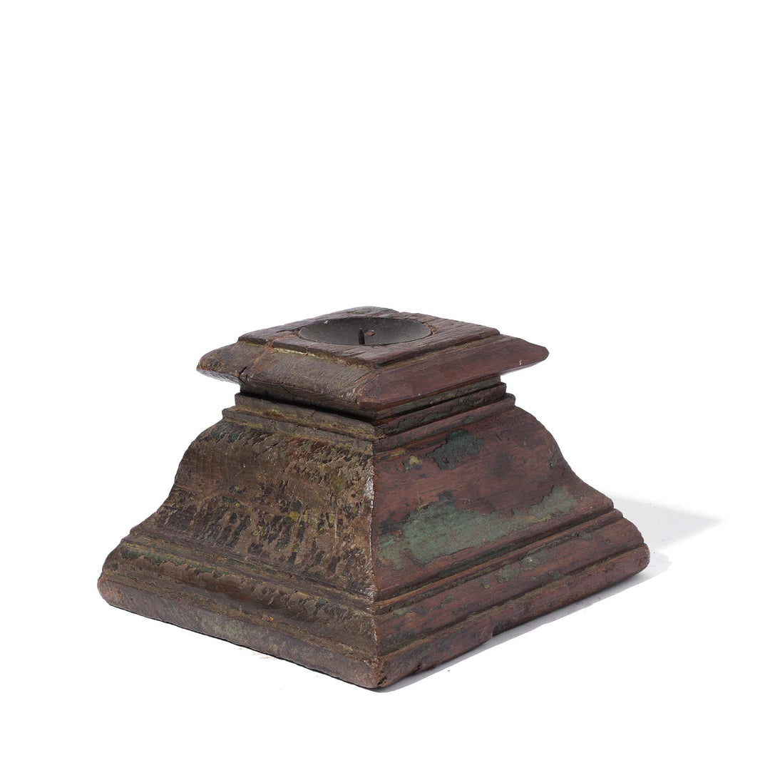 Teak Candle holder Modified From Old Capitol - 19thC : Indigo Antiques : Indigo Antiques