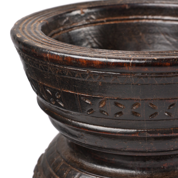 Carving Detail From Antique Teakwood Seed Drill From Kerala, South India - 19th Century | Indigo Antiques