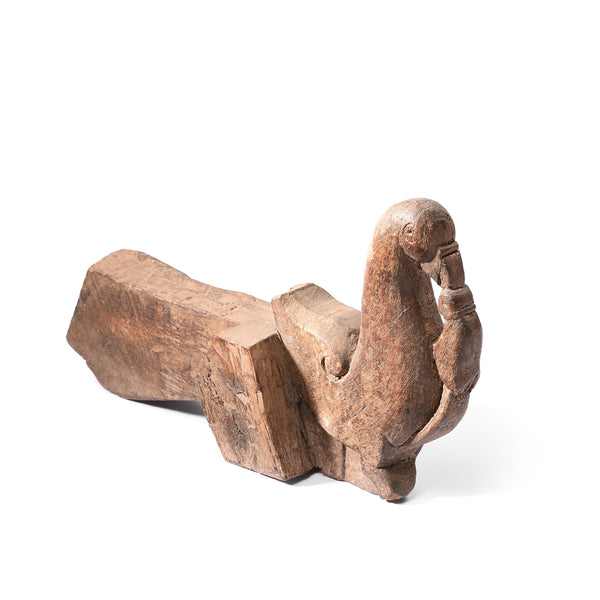 Carved Wooden Peacock Corbel From Banswara - 19thC