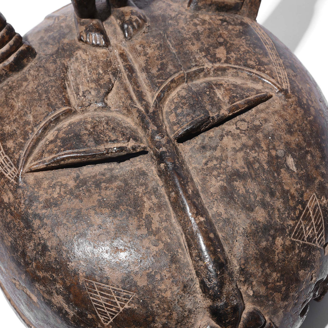 Eye Slit Detail From Carved Senufo Helmet Mask - Ca 100 Yrs Old | Indigo Antiques