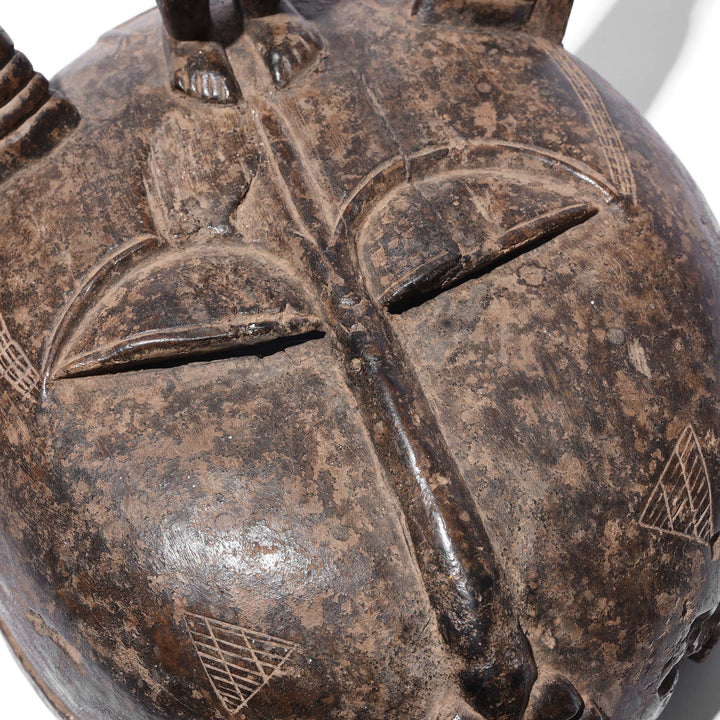 Eye Slit Detail From Carved Senufo Helmet Mask - Ca 100 Yrs Old | Indigo Antiques