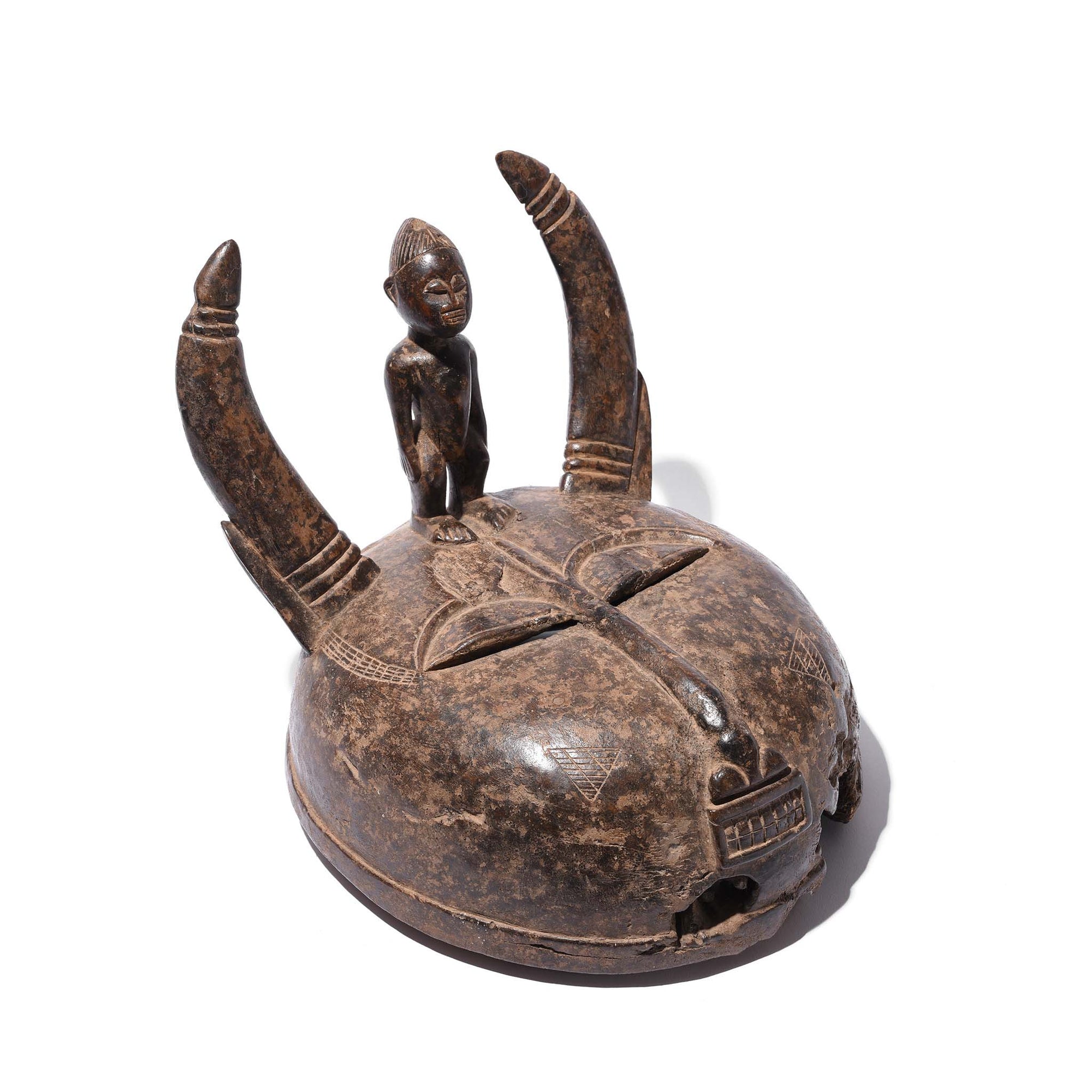 Carved Senufo Helmet Mask - Ca 100 Yrs Old | Indigo Antiques