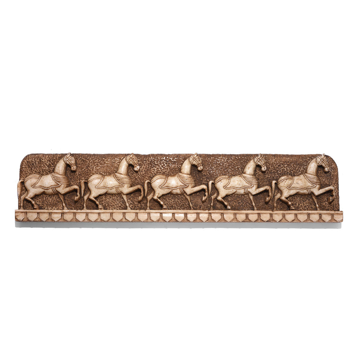 Hand Carved Indian White Marble Horse Panel - Mughal Style | Indigo Antiques (Facing Right)
