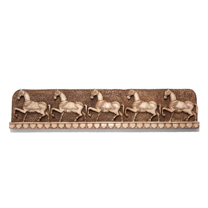 Hand Carved Indian White Marble Horse Panel - Mughal Style | Indigo Antiques (Facing Left)