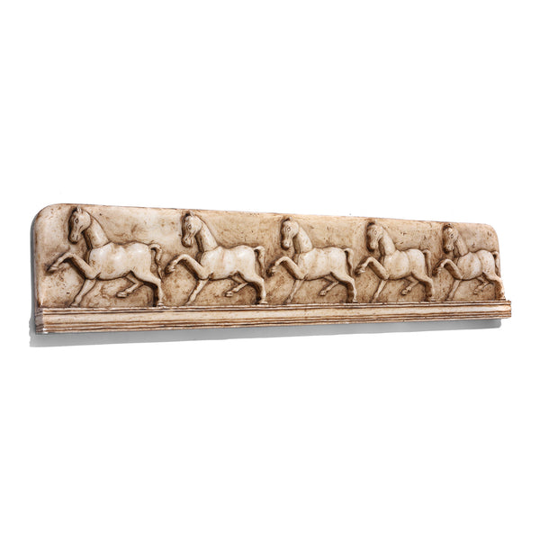 Mughal Style White Marble Horse Panel (Left Facing)