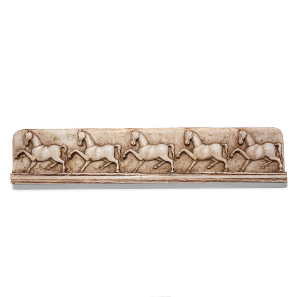 Mughal Style White Marble Horse Panel (Left Facing)