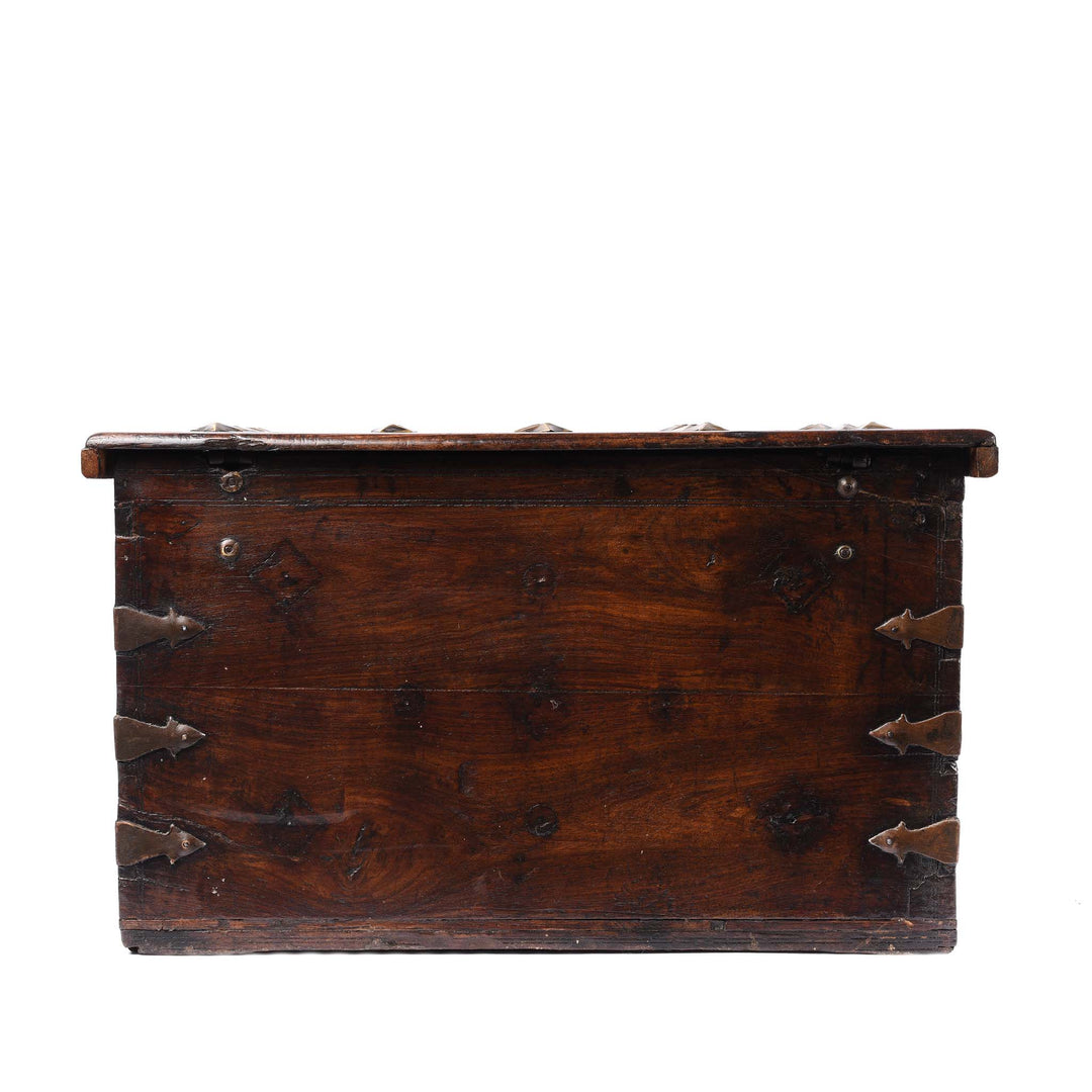 Reverse Of Rosewood Jewellery Box With Brass Peacocks - 19thC | Indigo Antiques
