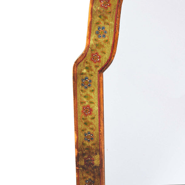 Carved Teak Mihrab Mirror With Traditional Painting