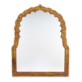 Carved Teak Mihrab Mirror With Traditional Painting