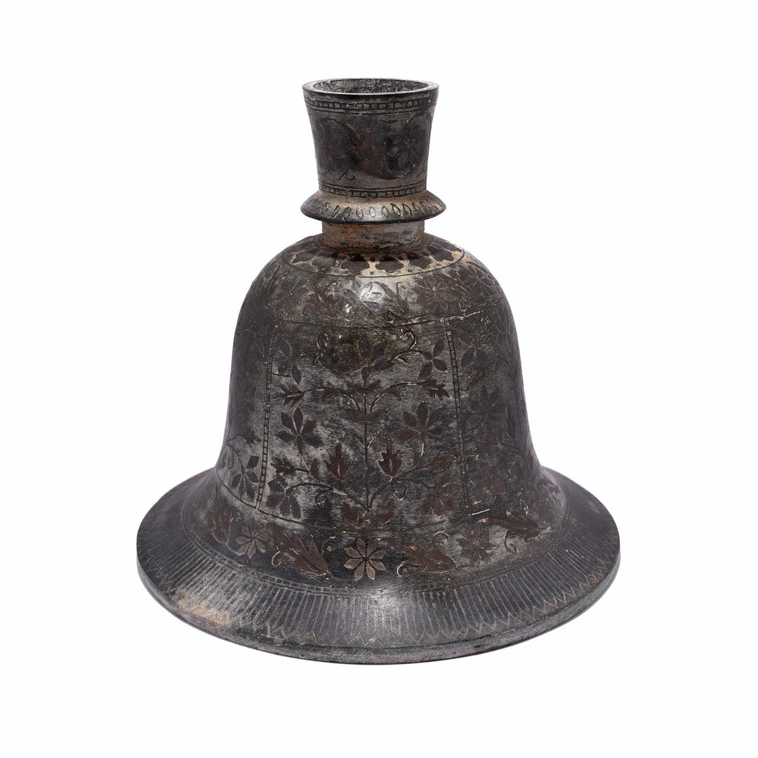Antique Bidri Hookah Base From India - 19Thc | INDIGO ANTIQUES