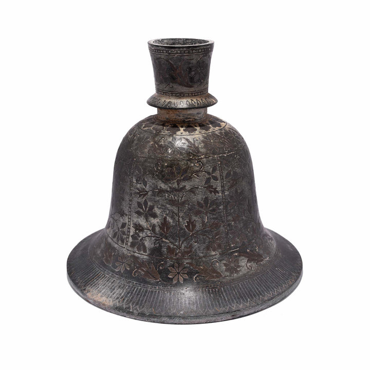 Antique Bidri Hookah Base From India - 19Thc | INDIGO ANTIQUES