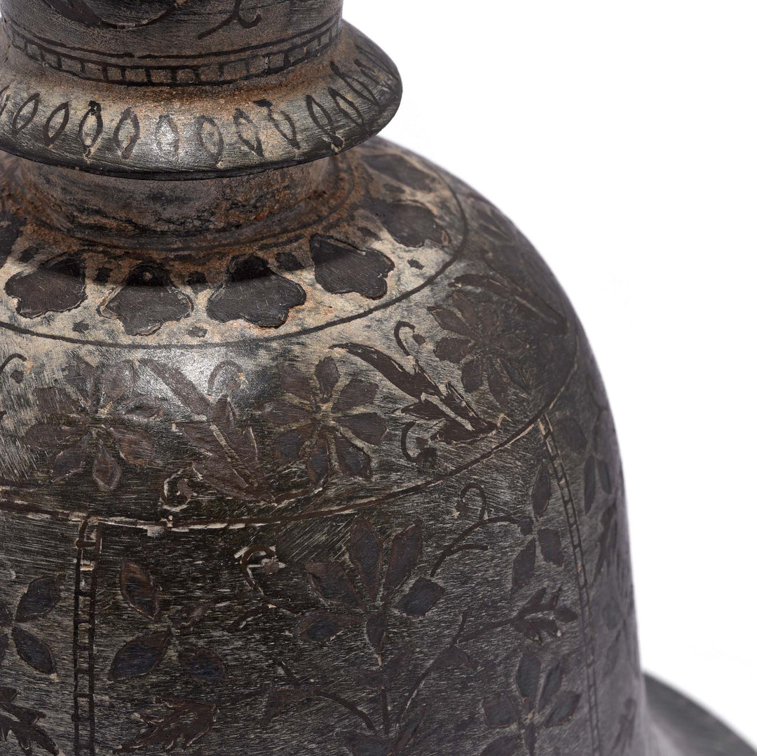 Detail From Antique Bidri Hookah Base From India - 19Thc | INDIGO ANTIQUES