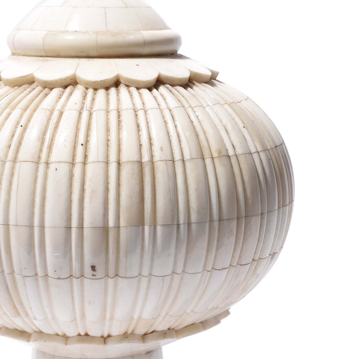 Detail From Mughal Style Bone Inlaid Lamp Base | Indigo Antiques