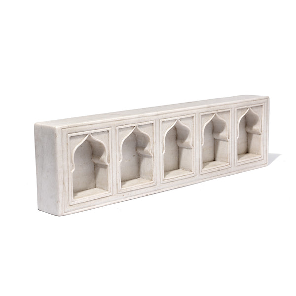 White Marble Lamp Niche (Multi) - Mughal Style