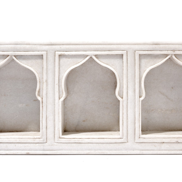 White Marble Lamp Niche (Multi) - Mughal Style