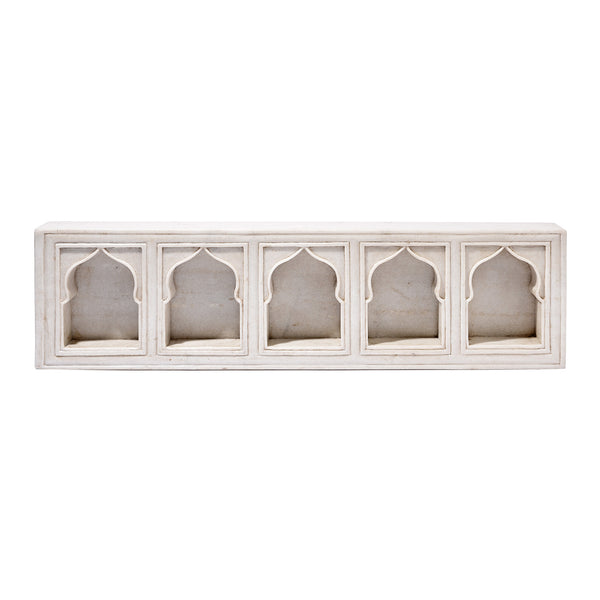 White Marble Lamp Niche (Multi) - Mughal Style